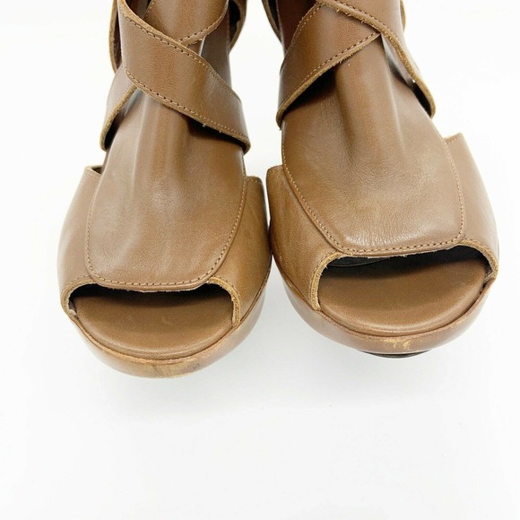 Marni Peep Toe Bootie Stiletto Heel Wrap Buckle - Picture 3 of 10